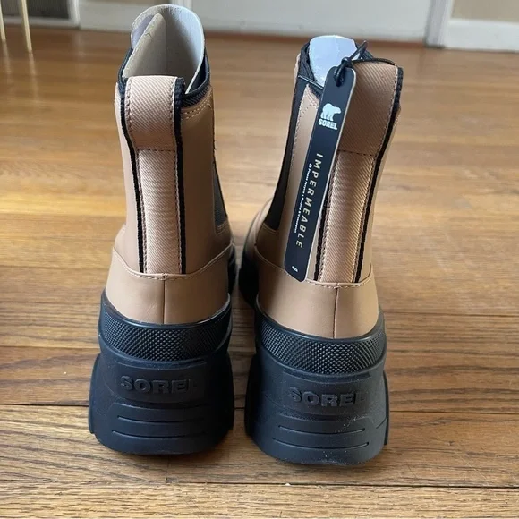 NEW Sorel Brex Chelsea Boot Waterproof Tawny Buff Black LL6060-253 Sz 11 NWT - Picture 4 of 6
